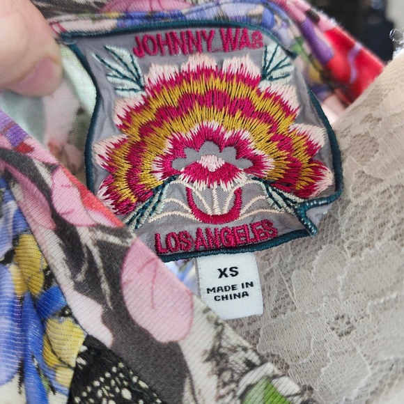 JOHNNY WAS LOS ANGELES Womens XS Long Sleeve Cranes Floral Print Bamboo Viscose - Picture 6 of 9